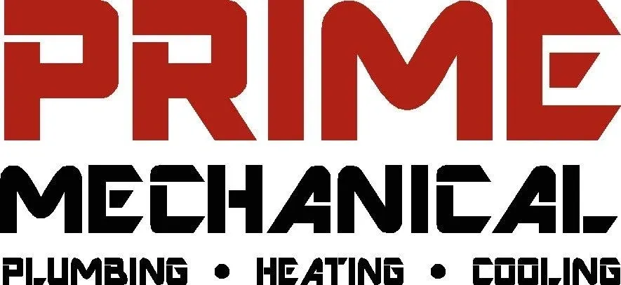 A red and black logo for a heating company.